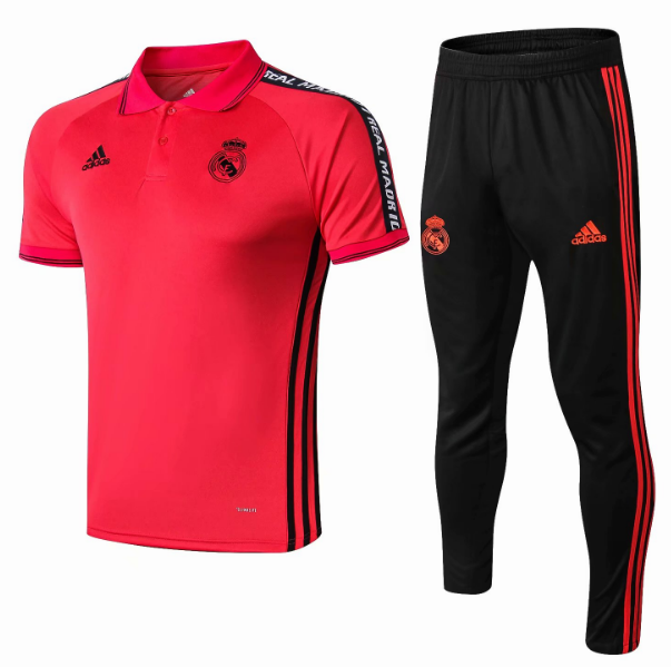 Real Madrid 2019/20 Red Polo Shirts + Pants Suit